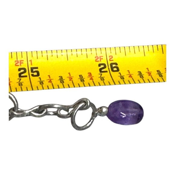 VTG Amethyst Multi Strand Silver Filigree Statement Necklace Intricate Metalwork - Picture 6 of 9